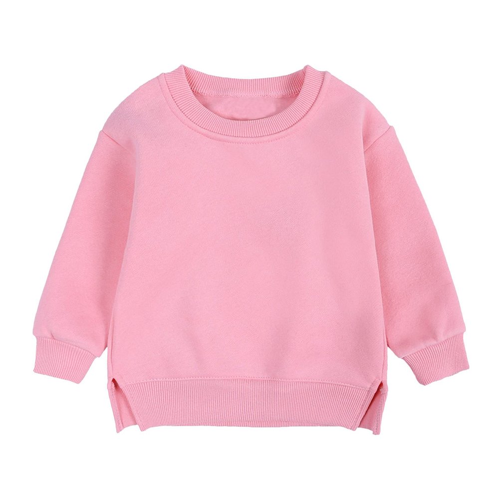 Toddler Boys Girls Pullover Fleece Sweatshirt Children's Solid Winter Sweater Top Coat Girls Tunic (Hot Pink, 3-4 Years)