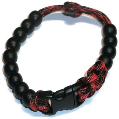 RedVex Ranger Pace Counter Bead Bracelet Choose your color and size - Customization Available (Red and Black, 9.5 inch)
