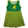 Vive La Fete Kentucky State Thorobreads Green and Gold Sleeveless Tank Dress with Stripes on Skirt view 1