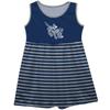 Vive La Fete Colorado School of Mines Orediggers Navy and Gray Sleeveless Tank Dress with Stripes on Skirt view 1