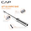 CAP Barbell 6-Foot Olympic 2-Inch Barbell | Olympic Weightlifting Bar for Squats, Deadlifts, Bench Press, Rows, and Curls view 3
