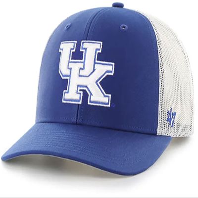'47 Kentucky Wildcats Mens Womens Trucker Adjustable Snapback Royal Blue White Logo Hat
