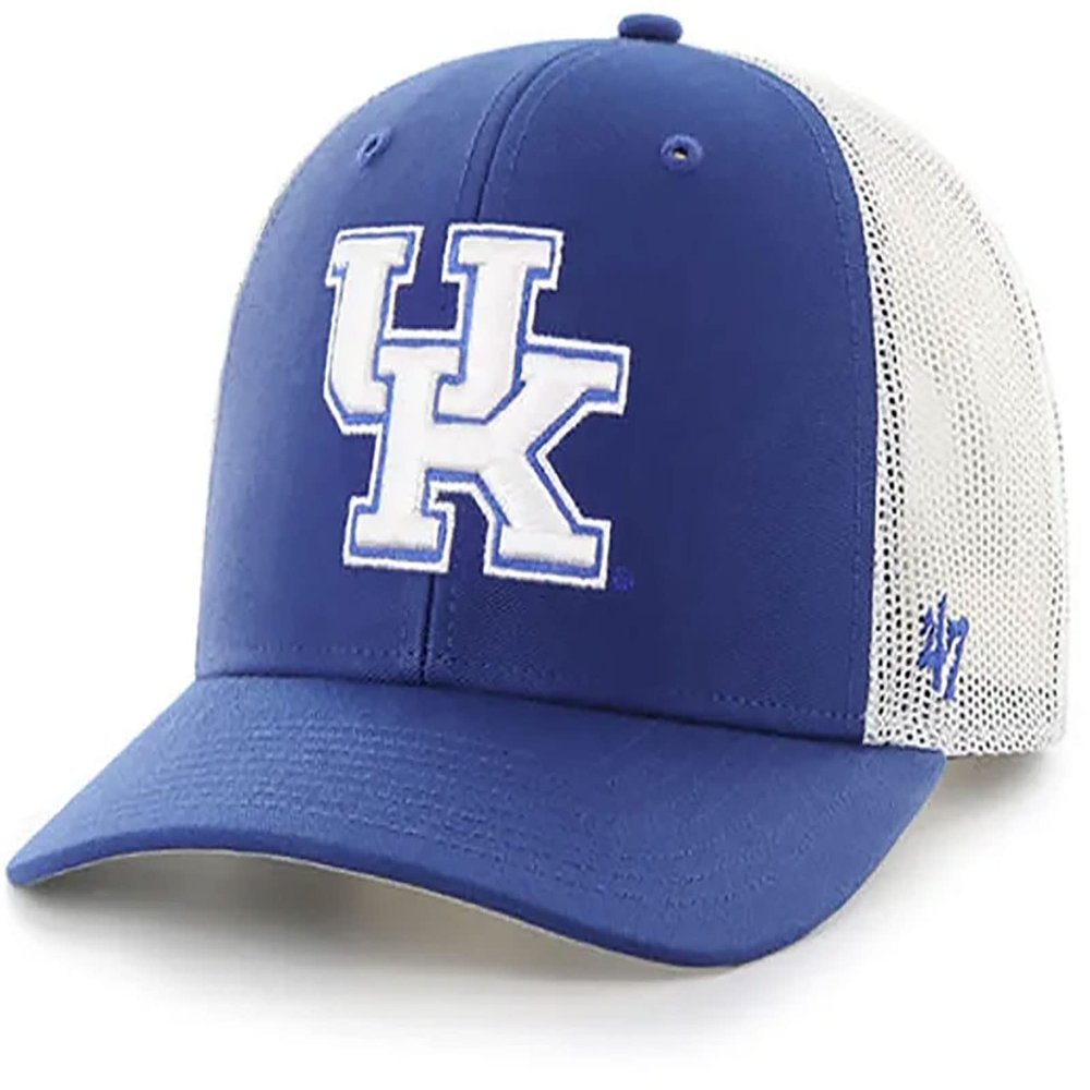 '47 Kentucky Wildcats Mens Womens Trucker Adjustable Snapback Royal Blue White Logo Hat