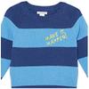 Amazon Essentials Boys' Pullover Crewneck Sweater, Blue Navy Rugby Stripe, Medium view 3