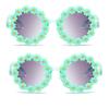 2PCS Round Flower Sunglasses for Girls White Flower Shaped Cute Glasses UV 400 Protection Outdoor Beach Girl Boy Gifts view 2