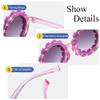 2PCS Round Flower Sunglasses for Girls White Flower Shaped Cute Glasses UV 400 Protection Outdoor Beach Girl Boy Gifts view 4