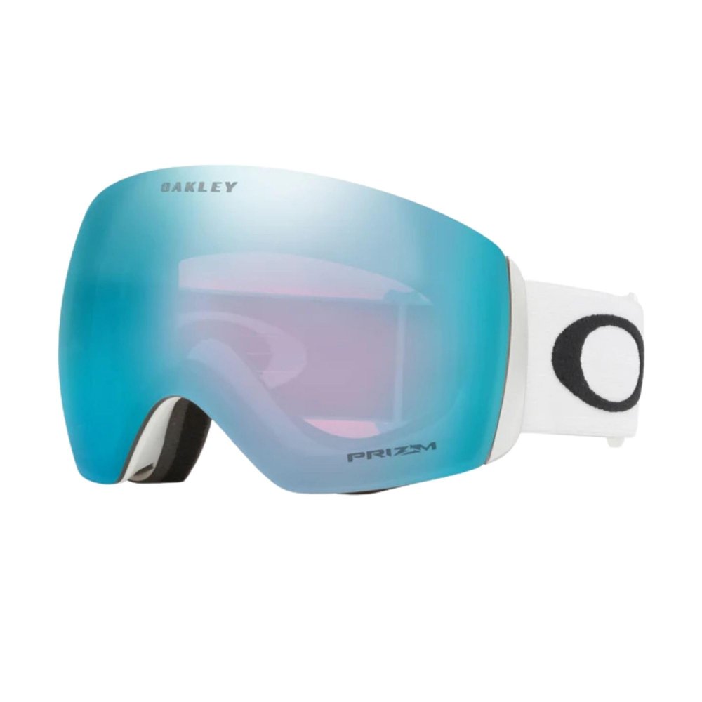 Oakley Flight Deck L OO7050 Matte White/Prizm Sapphire Ski Goggles For Men For Women+ Bundle Accessory Leash Kit, Microfiber Pouch