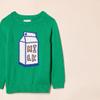 Amazon Essentials Boys' Pullover Crewneck Sweater, Green Milk Carton, Small view 2