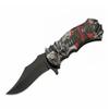 SZCO Folding Knife 4.5" Closed  Black Blade Pocket Knife with Battle Samurai Graphic ABS Handle and Belt Clip for EDC, Camping & Hunting Knife view 2