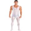 YiZYiF Men's Spandex Ballet Sleeveless Full Body Tight Jumpsuit Unitards Dance Costumes White X-Large view 1