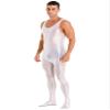 YiZYiF Men's Spandex Ballet Sleeveless Full Body Tight Jumpsuit Unitards Dance Costumes White X-Large view 3