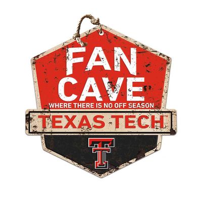 KH Sports Fan Texas Tech Red Raiders Fan Cave Badge Sign, 20x20 Inches, Red Raiders Decor for Dorm Room, Bedroom, Fan Cave, Living Room; Display Your Team Spirit with This Unique Texas Tech Red Raiders Wall Art
