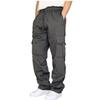 Men's Heavyweight Fleece Cargo Sweatpants Stretch Elastic Waist Athletic Workout Jogger Pants Drawstring Sport Trousers view 1