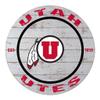 KH Sports Fan Utah Utes Weathered Circle Sign, 20x20 Inches, Running Utes Decor; Display Your Team Spirit with This Unique Utah Running Utes Wall Art view 1
