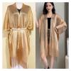 Gold Wire Split Shawl,Women Dinner Dress with Decorative Tassel Hollowed Out Sunscreen Scarf Ponchos Capes (Color : Gray) view 2