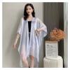 Gold Wire Split Shawl,Women Dinner Dress with Decorative Tassel Hollowed Out Sunscreen Scarf Ponchos Capes (Color : Gray) view 4