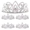 Anderson's Adela Queen & Amara Princess Tiara Set, 5-Piece Silver Metal Crown Collection with Sparkling Clear Rhinestones, Adjustable Fit & Comfort Combs, Perfect for Prom, Homecoming, Weddings, Pageants, Quinceaeras, and Coronation Events view 1