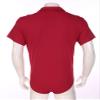 ACSUSS Men's Short Sleeve Undershirt Press Button Crotch Tank Bodysuit High Cut Leotard Tops Red Large view 4