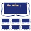 TOPTIE 6 Pack Waitress Waiter Server Bistro Waist Apron with 3 Pockets, Restaurant Kitchen Chef Half Aprons, 24"W x 12"H-Blue view 1