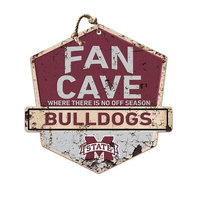 KH Sports Fan Mississippi State Bulldogs Fan Cave Badge Sign, 20x20 Inches, Bulldogs Decor for Dorm Room, Bedroom, Fan Cave, Living Room; Display Your Team Spirit with This Unique Mississippi State Bulldogs Wall Art