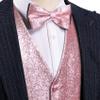 Barry.Wang Mens Shiny Vest V-neck Silm Fit Suit Waistcoat Bowtie Set Party Prom Tuxedo Formal Casual view 4