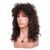 FantaLook 70 80s Long Curly Dark Brown Cosplay Wig with Necklace Headband and Mater Bracelet for Halloween view 3