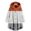 NOKMOPO Winter Coats For Women Fashion Casual Plus Size Button Down Jacket Hooded Panel Loose Cardigan Cozy Wool Warm Coat Winter Long Puffer Jacket(I-Orange,X-Large) view 2