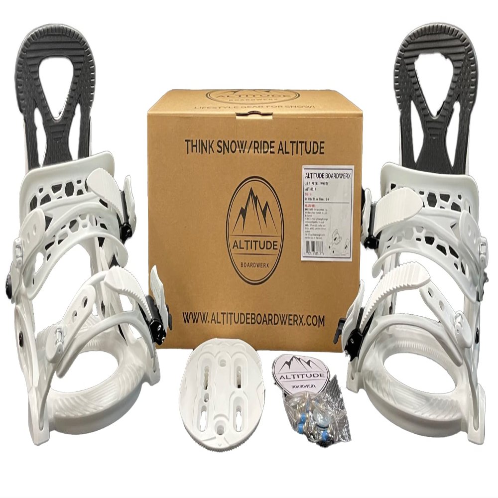 JR Kids Altitude JR Ripper Snowboard BINDINGS 4x4 Burton 3D & EST Channel Sizes: 2-6 White
