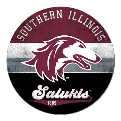 KH Sports Fan Multi Color Retro Circle Sign, 20x20 Inches, Decor for Dorm, Bedroom, Fan Cave, Living Room Display Your Team Spirit with This Unique Southern Illinois Salukis Wall Art, One Size