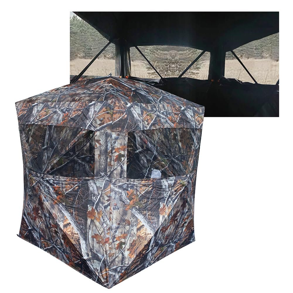 THUNDERBAY SPUR Collector 2 Person Hunting Blind, Portable Ground Blind with Silent Sliding Window, Portable Durable Hunting Tent for Deer & Turkey Hunting