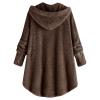 NOKMOPO Winter Coats For Women Fashion Casual Plus Size Button Plush Top Hooded Panel Loose Cardigan Cozy Wool Warm Coat Winter Long Jacket Tops(H-Coffee,3X-Large) view 3