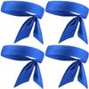 Blue Head Tie, Tennis Headband Tie Back, Sweat Wicking Quickly Dry Hair Band for Men Women Kids Girls Boys, Sweatband Head Wraps for Tennis, Basketball, Running, Ninja, Karate, Workout view 1