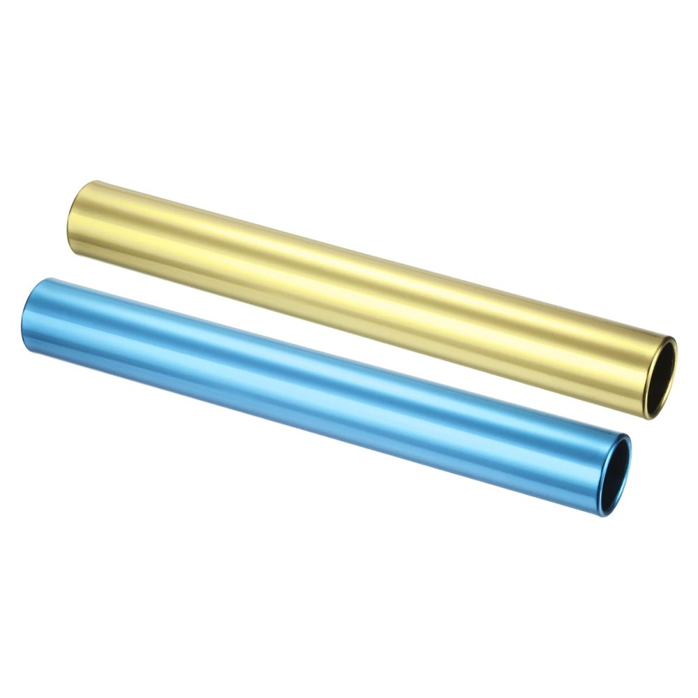PATIKIL Relay Track Batons Set, 2 Pack Aluminum Alloy Tube Field Running Race Stick for Outdoor Athletics Sport Game Tool (Blue, Gold)