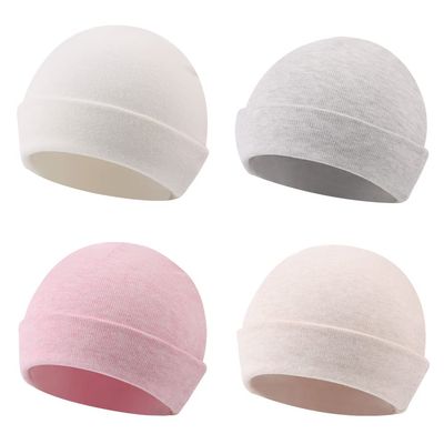 Rabbit Newborn Baby Beanie 0-6 Months Cotton Infant Girls Hat Double Layer Warm Beanies for Boys (4PACK-A, Preemie/Newborn)