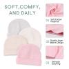 Rabbit Newborn Baby Beanie 0-6 Months Cotton Infant Girls Hat Double Layer Warm Beanies for Boys (4PACK-A, Preemie/Newborn) view 4