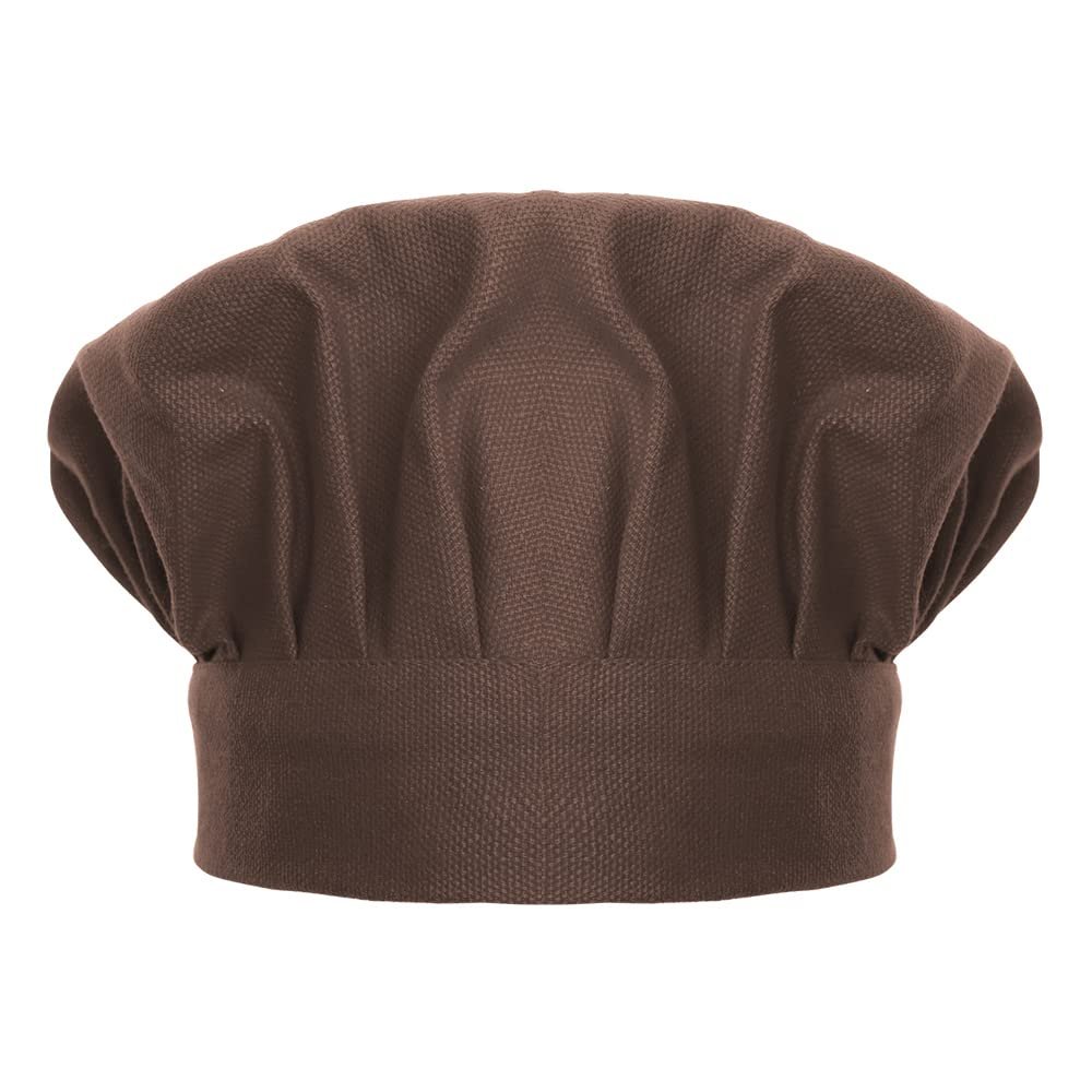 TopTie Chef Hat for Kid & Adult, Cotton Elastic Adjustable Kitchen Cooking Baking Hat-Coffee-S