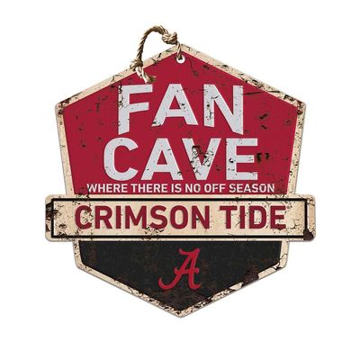 KH Sports Fan Alabama Crimson Tide Fan Cave Badge Sign, 20x20 Inches, Crimson Tide Decor for Dorm Room, Bedroom, Fan Cave, Living Room; Display Your Team Spirit with This Unique Alabama Crimson Tide Wall Art
