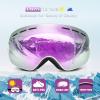 EXP VISION Snowboard Ski Goggles Men Women Youth, Anti Fog OTG Winter Snow Goggles Spherical Detachable Lens (Cherry) view 2