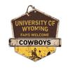 KH Sports Fan Wyoming Cowboys Fans Welcome Badge Sign, 20x20 Inches, Cowboys Decor for Dorm Room, Bedroom, Fan Cave, Living Room; Display Your Team Spirit with This Unique Wyoming Cowboys Wall Art view 1