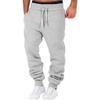 Men's Heavyweight Fleece Cargo Sweatpants Stretch Elastic Waist Athletic Workout Jogger Pants Drawstring Sport Trousers view 1