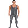 YiZYiF Men's Spandex Ballet Sleeveless Full Body Tight Jumpsuit Unitards Dance Costumes Grey X-Large view 1