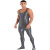 YiZYiF Men's Spandex Ballet Sleeveless Full Body Tight Jumpsuit Unitards Dance Costumes Grey X-Large view 2