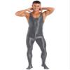 YiZYiF Men's Spandex Ballet Sleeveless Full Body Tight Jumpsuit Unitards Dance Costumes Grey X-Large view 3