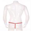 dPois Mens Sexy Waiter Cosplay Costume Teddy Lingerie Set Tuxedo Briefs Bowtie Collar and Cuff Outfits Red XX-Large view 4