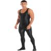 YiZYiF Men's Spandex Ballet Sleeveless Full Body Tight Jumpsuit Unitards Dance Costumes Black X-Large view 2