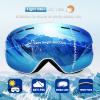 EXP VISION Snowboard Ski Goggles Men Women Youth, Anti Fog OTG Winter Snow Goggles Spherical Detachable Lens (Dream blue) view 2