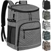 Cooler Backpack Insulated Leakproof Waterproof Backpack Cooler Bag 30 Cans, Large Capacity Lightweight Travel Camping Beach Drink Beverage Beer Bag Cooler Ice Chest for Men and Women, Grey view 1