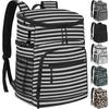 Cooler Backpack Insulated Leakproof Waterproof Backpack Cooler Bag 30 Cans, Large Capacity Lightweight Travel Camping Beach Drink Beverage Beer Bag Cooler Ice Chest for Men and Women, Stripe view 1