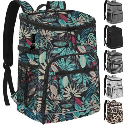 Cooler Backpack Insulated Leakproof Waterproof Backpack Cooler Bag 30 Cans, Large Capacity Lightweight Travel Camping Beach Drink Beverage Beer Bag Cooler Ice Chest for Men and Women, Blueleaf