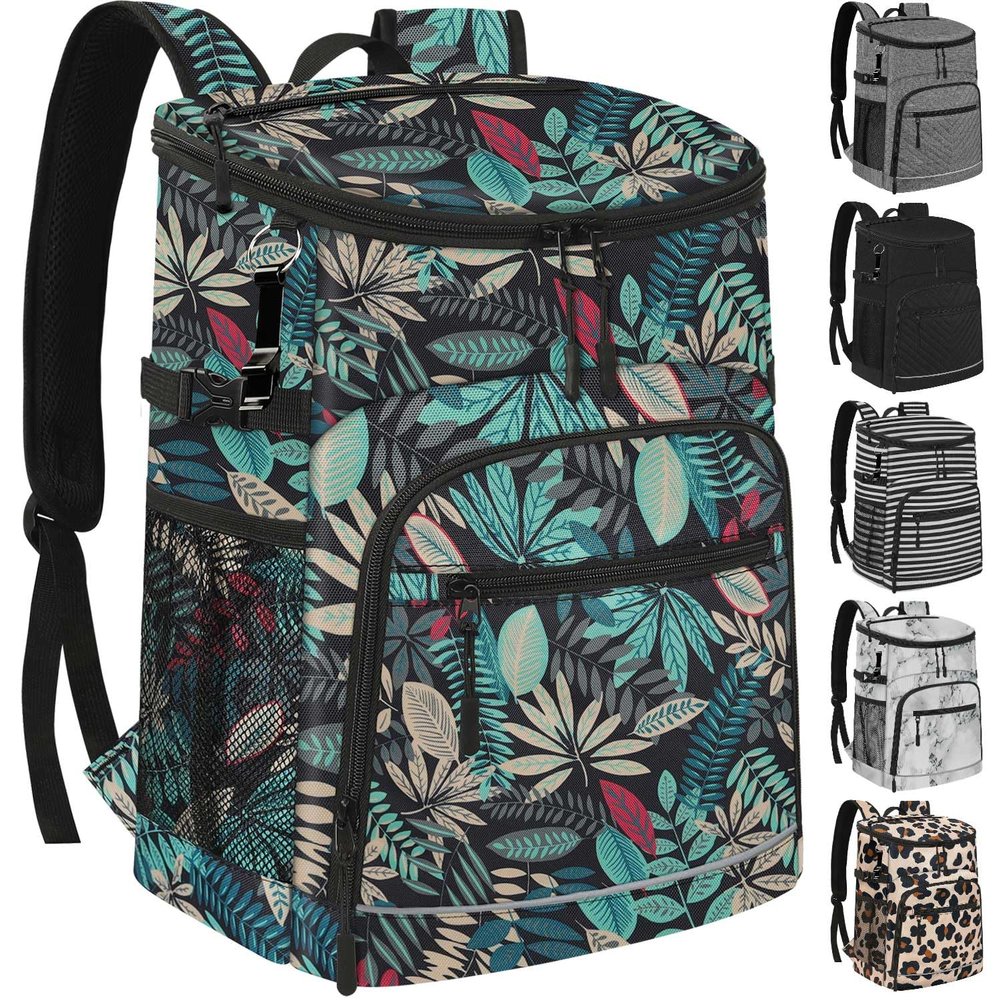 Cooler Backpack Insulated Leakproof Waterproof Backpack Cooler Bag 30 Cans, Large Capacity Lightweight Travel Camping Beach Drink Beverage Beer Bag Cooler Ice Chest for Men and Women, Blueleaf